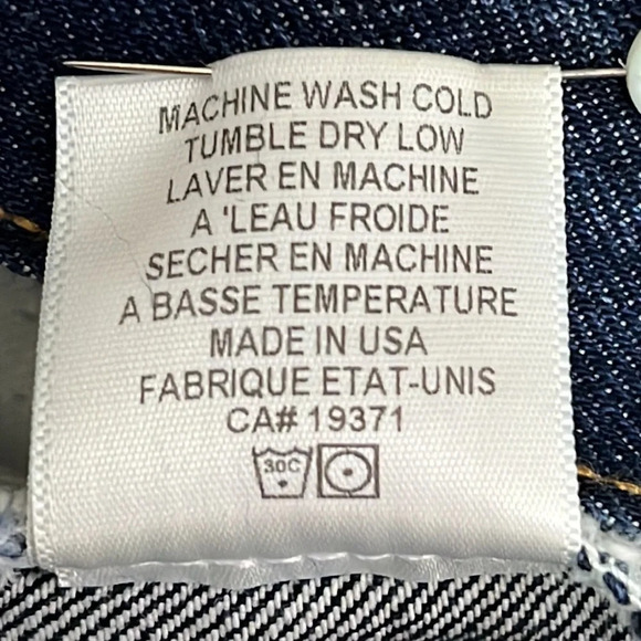 Re/Done Originals Rigid High Rise Button Fly Crop Raw Hem Jeans - Size 28 - Picture 8 of 8